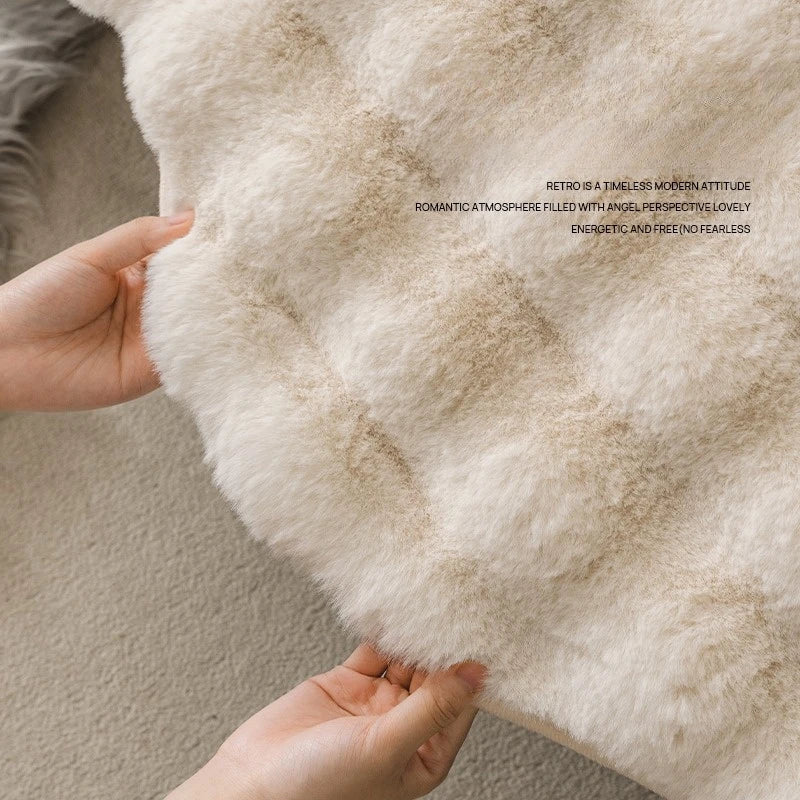 Thicken Imitation Rabbit Fur Plush Sofa Slipcover Curve Hem  Non-slip Soft Sofa Towel Couch Cushion For Living Room
