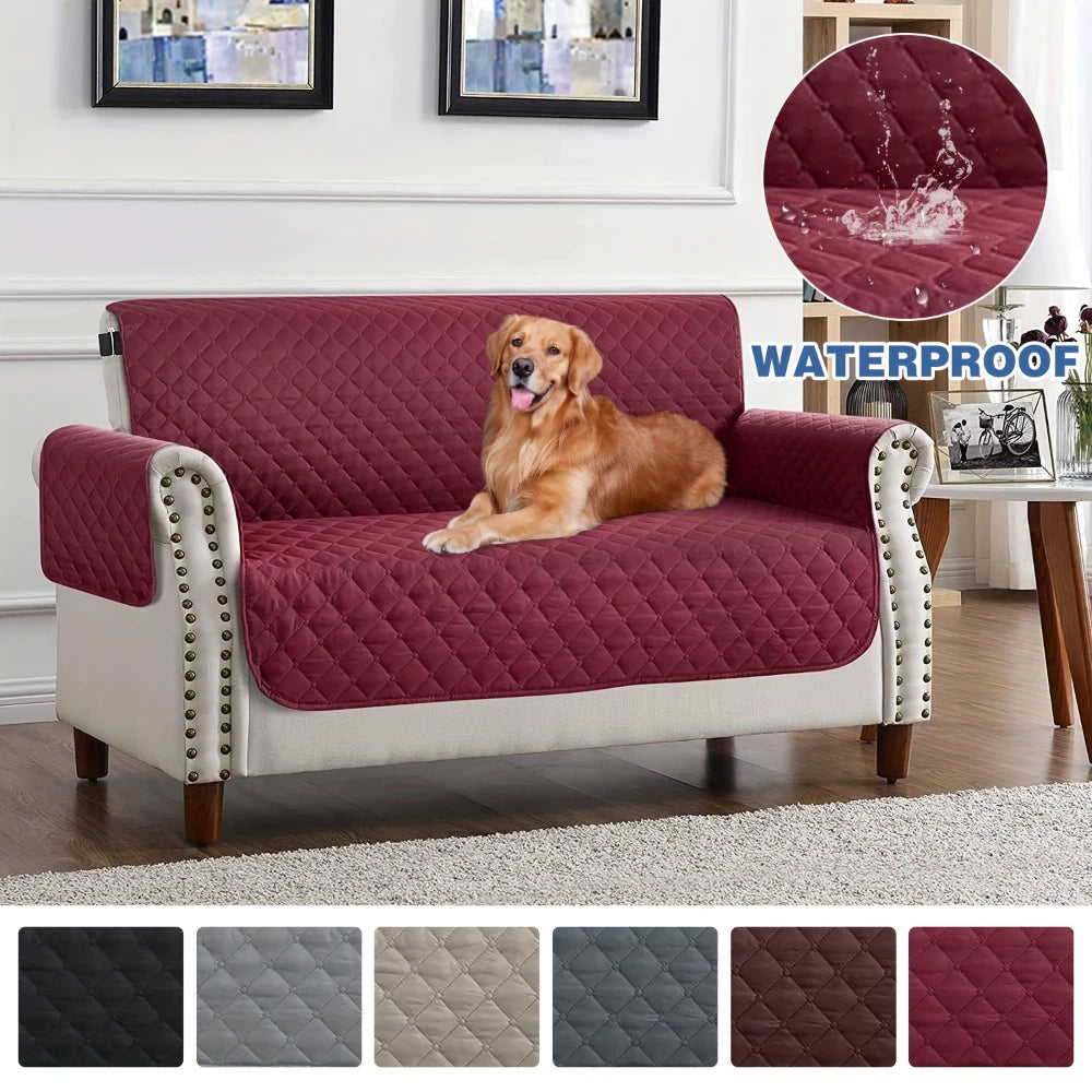 1pc Waterproof Pet-Friendly Sofa Cover with Diamond Pattern Design - Easy Clean, Modern Slipcover for Living Room & Office Decor