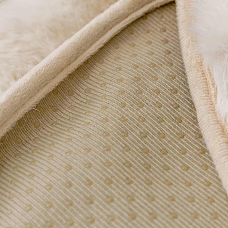 Thicken Imitation Rabbit Fur Plush Sofa Slipcover Curve Hem  Non-slip Soft Sofa Towel Couch Cushion For Living Room