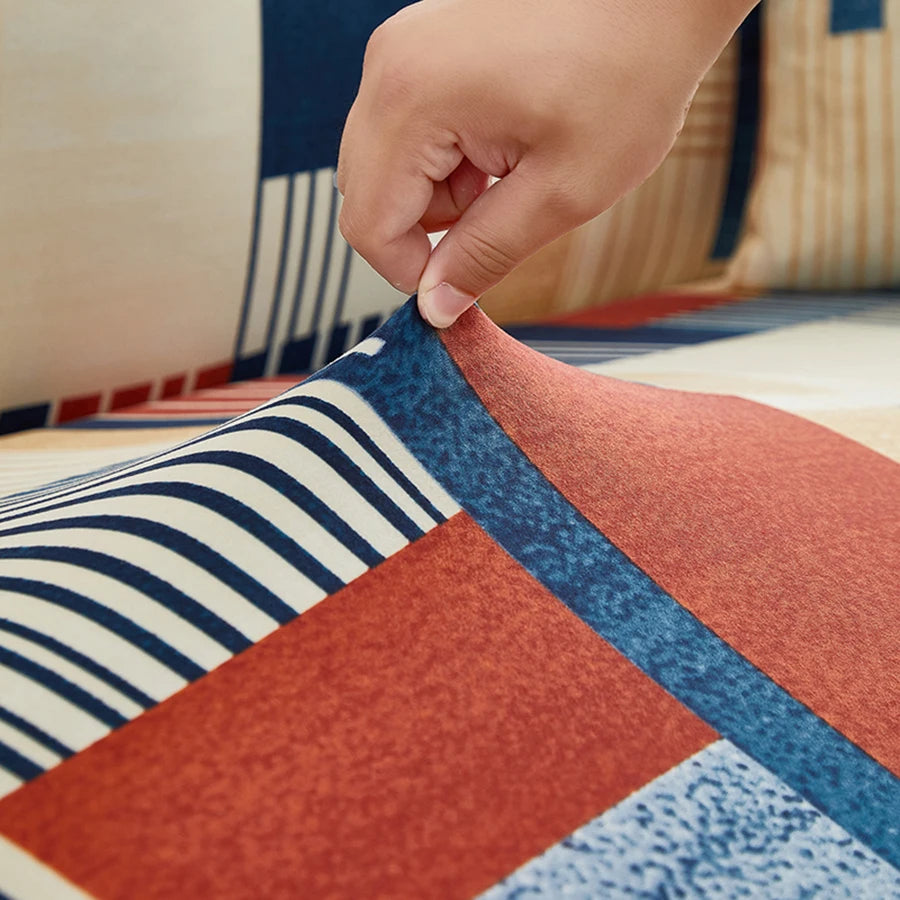 Imitation Milk Silk Printed Recliner Sofa Cover High Elasticity Easy to Install Decorative All Season Use Fits Various Occasions