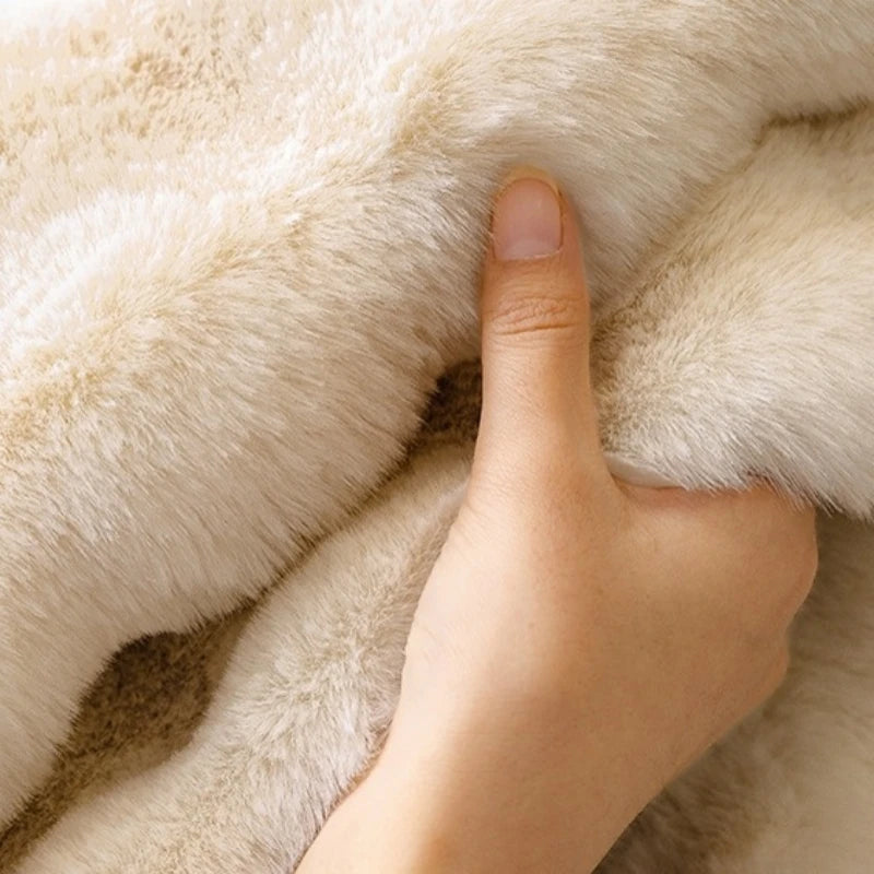 Faux Rabbit Fur Bubble Warm Plush Sofa Cover for Winter Soft Immitation Fur Sofa Towel Universal Couch Seat Slipcover Decor