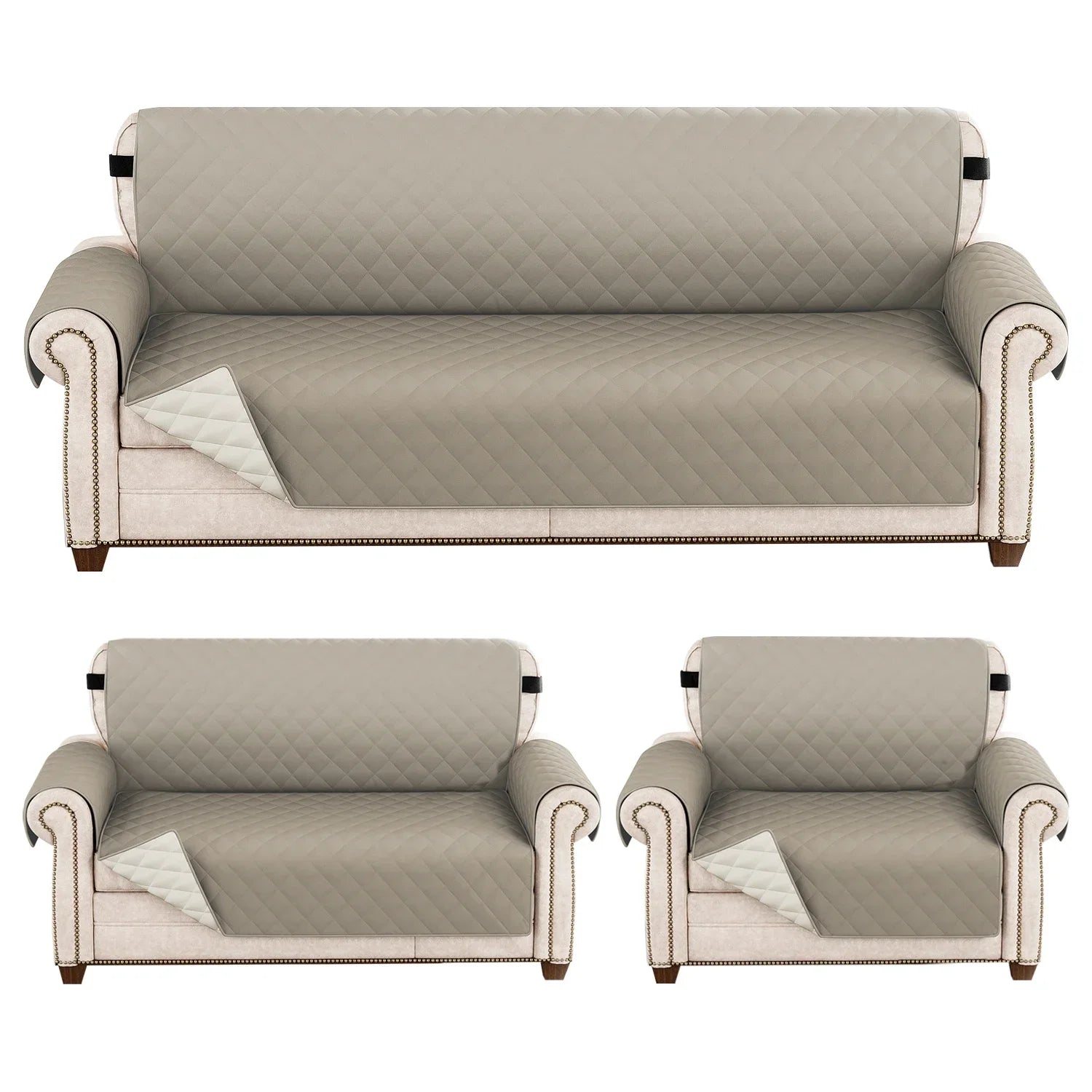 1pc Waterproof Pet-Friendly Sofa Cover with Diamond Pattern Design - Easy Clean, Modern Slipcover for Living Room & Office Decor